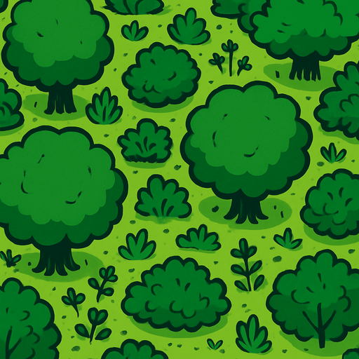 Un bosque mirado desde arriba sin árboles.
In-Game asset.  2d.  High contrast.  No shadows