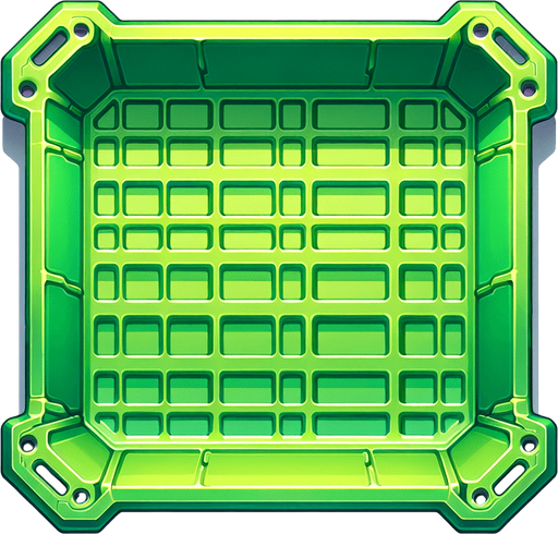 green plastic tray. topdown view.
Single Game Texture. In-Game asset. 2d. Blank background. High contrast. No shadows.