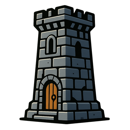 Tower.
In-Game asset.  2d.  High contrast.  No shadows