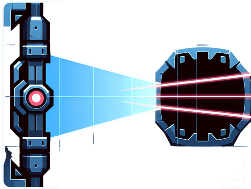 laser beam.
Single Game Texture. In-Game asset. 2d. Blank background. High contrast. No shadows. 
not sided