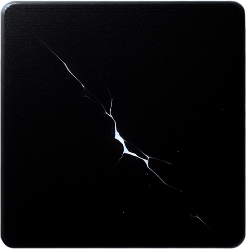 black square. very very tiny small white crack in a random position. black should be 0000000.
Single Game Texture. In-Game asset. 2d. Blank background. High contrast. No shadows.