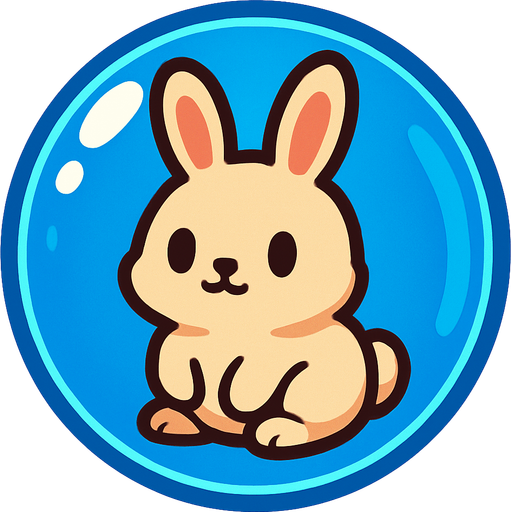 bubble with a bunny on it.
In-Game asset.  2d.  High contrast.  No shadows