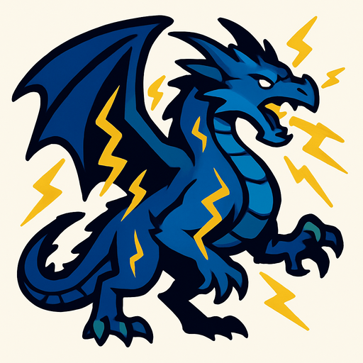 Dragon de l'orage.
In-Game asset.  2d.  High contrast.  No shadows