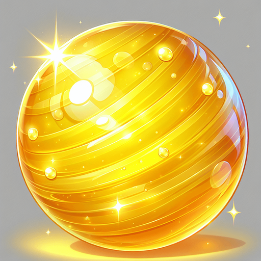 Basic Prompt:
Bright yellow candy, lemon yellow color, smooth surface, sweet and tempting looking treat.
More Detailed Prompt (Optional):
Vibrant, sunny yellow candy, with subtle hints of lemon and gold. It has a smooth, glossy surface, almost like glass. The light catches it just right, creating a small sparkle. The background is slightly blurred.
More Variations to add (Optional):
Shape: Sphere, star, gumball, square, etc.
Texture: Gummy, hard candy, crystalline, etc.
Lighting: Soft, harsh, natural, artificial, etc.
Background: Plain, gradient, candy store, etc.
Additions: Candy wrapper, other candies, etc.
Example Combination Prompt:
Round, bright yellow candy like a gumball. Has a smooth, glossy surface with soft lighting. Hints of lemon and gold colors, p.
Single Game Texture.  In-Game asset.  2d.  Blank background.  High contrast.  No shadows