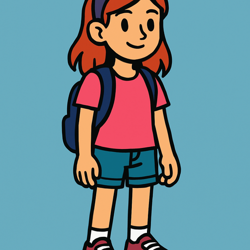 teen girl.
In-Game asset.  2d.  High contrast.  No shadows