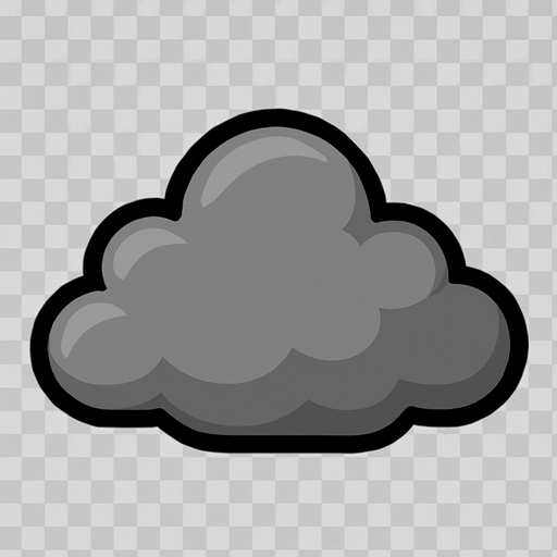 grey cloud.
In-Game asset.  2d.  High contrast.  No shadows