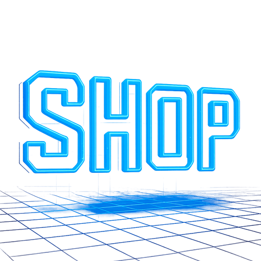 Neon cyberpunk 3d hologram glowing SHOP