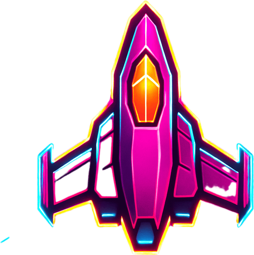synthwave bright neon glow audiosurf or f-zero like ship
In-Game asset.  2d.  High contrast.  No shadows. facing upright vertical 3d like