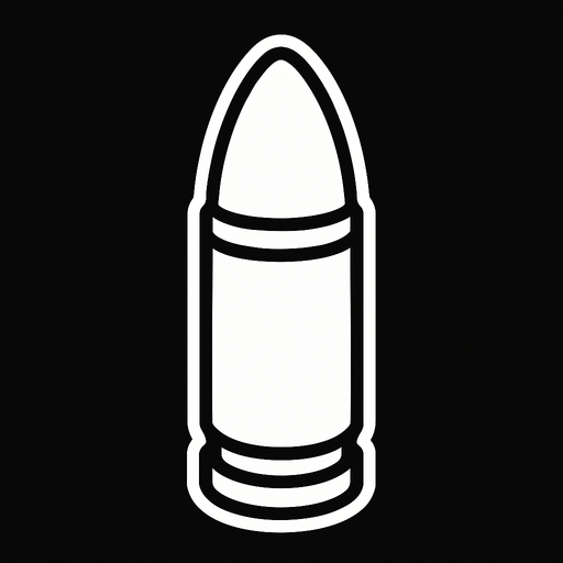 white bullet.
In-Game asset.  2d.  High contrast.  No shadows