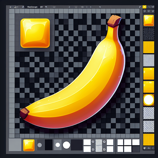 banana.
Single Game Texture.  In-Game asset.  2d.  Blank background.  High contrast.  No shadows