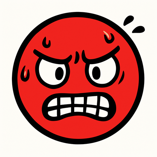 A nervous red ball with an angry face.
In-Game asset.  High contrast.  No shadows