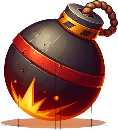 Warcraft 3 art of a bomb..
Single Game Texture. In-Game asset. 2d. Blank background. High contrast. No shadows.