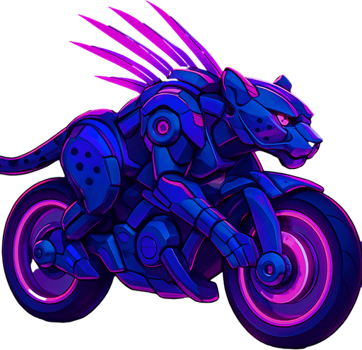 cyberpunk American anime koraidon Miraidon-esque motorcycle animal futuristic cheetah-meets-motorcycle