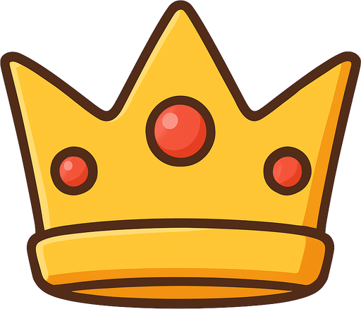 crown.
In-Game asset.  2d.  No shadows. cartoon. animate. simple