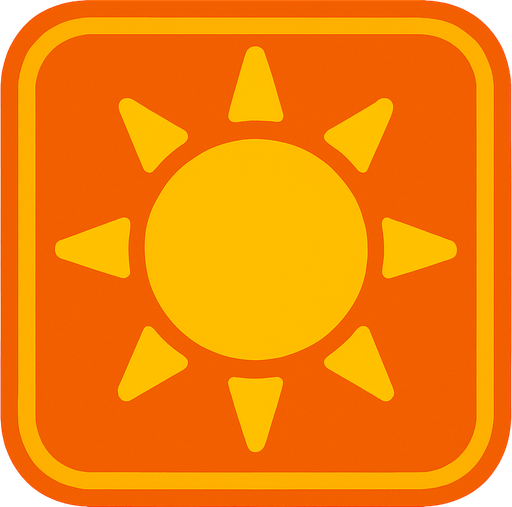 Sun button.
In-Game asset.  2d.  High contrast.  No shadows