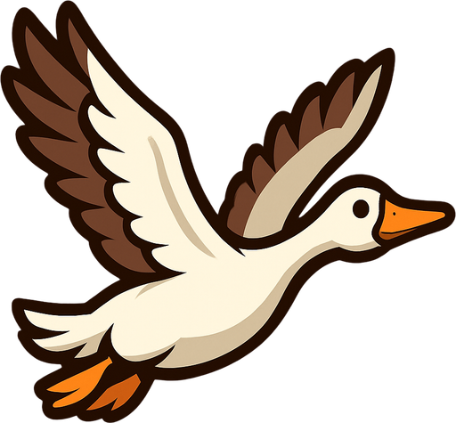 uçan kaz.
In-Game asset.  2d.  High contrast.  No shadows