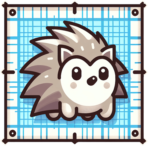 a hedgehog.
Single Game Texture. In-Game asset. 2d. Blank background. High contrast. No shadows.