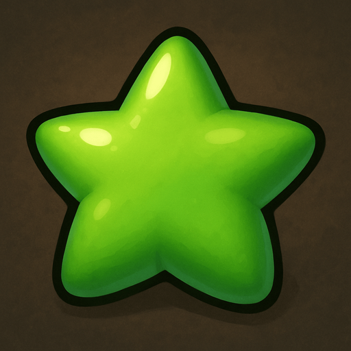 bright green fat star.
In-Game asset