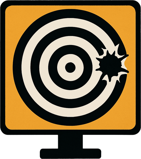 Bullet target.
In-Game asset.  2d.  High contrast.  No shadows