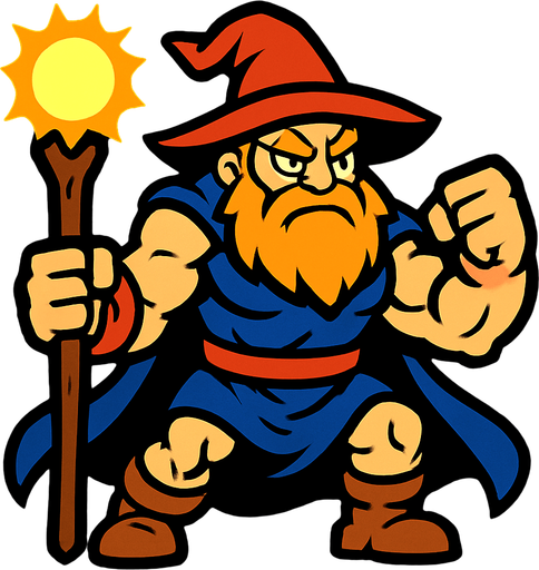 Mad strong wizard dc world 2d game.
In-Game asset.  2d.  High contrast.  No shadows
