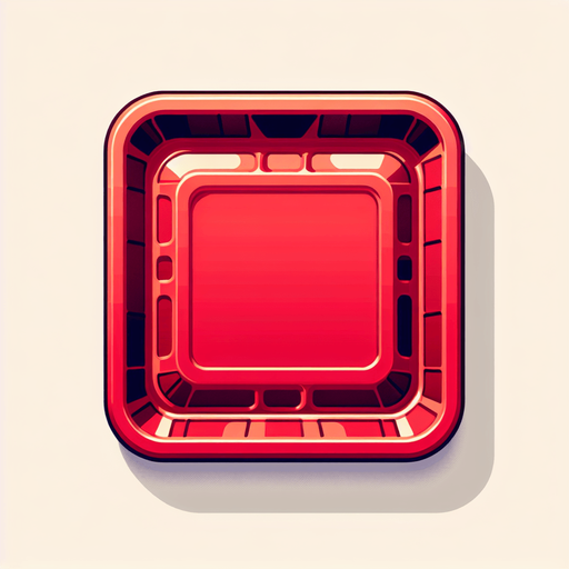 red plastic tray. topdown view.
Single Game Texture. In-Game asset. 2d. Blank background. High contrast. No shadows.