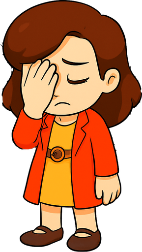 Make her facepalm and look down frustrated