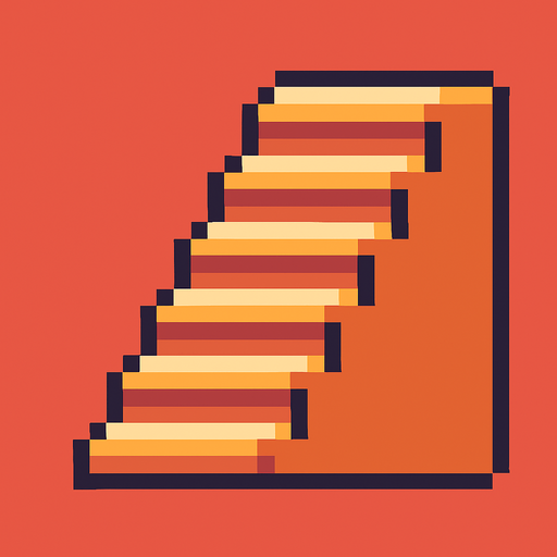 Escalera pixart.
In-Game asset.  2d.  High contrast.  No shadows