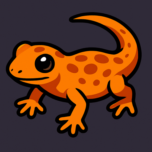 Orange salamander.
In-Game asset.  2d.  High contrast.  No shadows