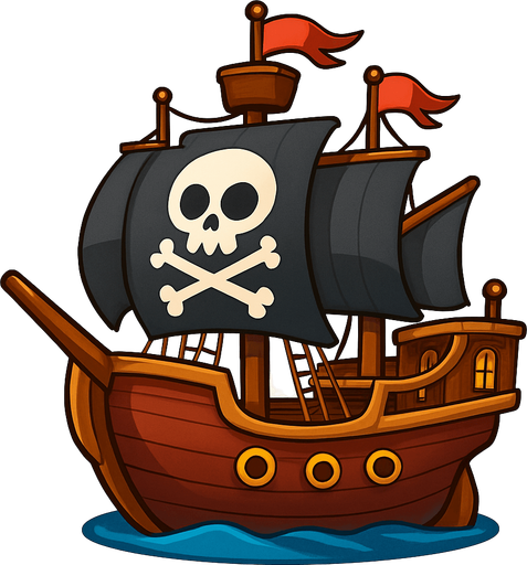 Korsan gemisi 3d pixar gösterişli olsun.
In-Game asset.  2d.  High contrast.  No shadows