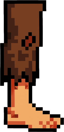 one homeless leg pixel.
In-Game asset.  2d.  High contrast.  No shadows