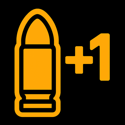 Ammo +1 upgrade.
In-Game asset.  2d.  High contrast.  No shadows