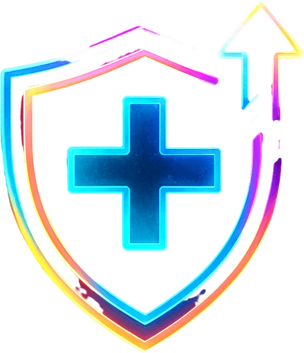 Ability icon 'Shield Boost' . cyberpunk. abstract. Futuer. different colors. HD colors