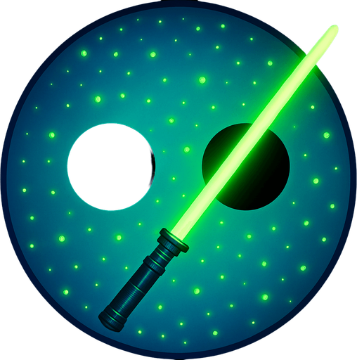 eline parlak yeşil bir kılıç ekle