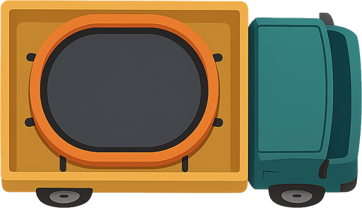 zıpzıp taşıyan kamyonet üsten görünüm. No background. Transparent background. Blank background. No shadows. 2d. In-Game asset. flat