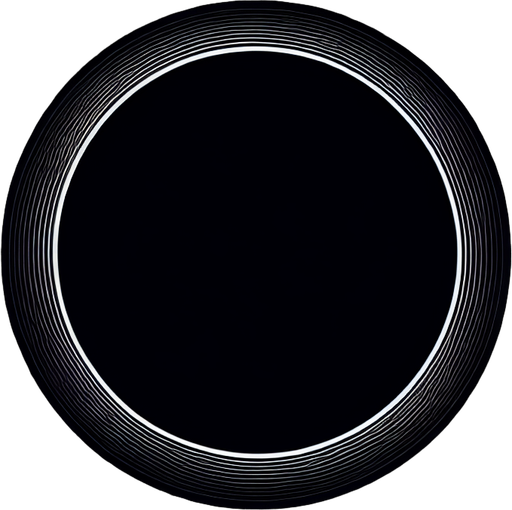 A perfect black circle centered on a transparent background, high resolution, with sharp edges and a clean design. The circle is evenly proportioned and fully opaque.
