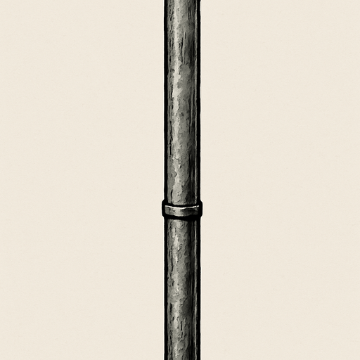 dikey uzun metal boru/direk.
In-Game asset.  2d.  High contrast.  No shadows