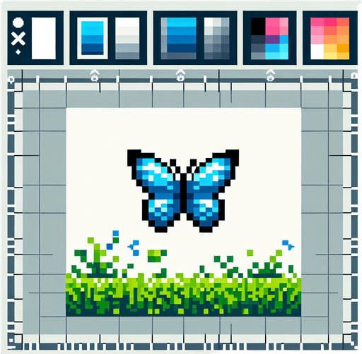 pixel butterfly.
Single Game Texture. In-Game asset. 2d. Blank background. High contrast. No shadows.