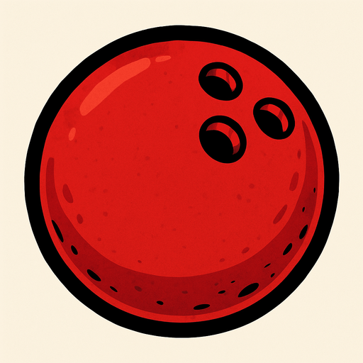 Red bowling ball.
In-Game asset.  2d.  High contrast.  No shadows