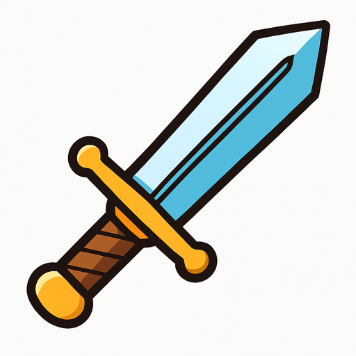 Sword.
In-Game asset.  2d.  High contrast.  No shadows