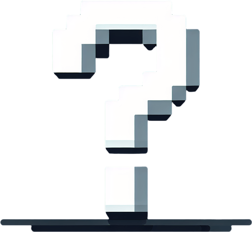 A white questionmark on a black background.
Single Game Texture. In-Game asset. 2d. Blank background. High contrast. No shadows.