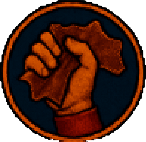 A hand with a piece of leather