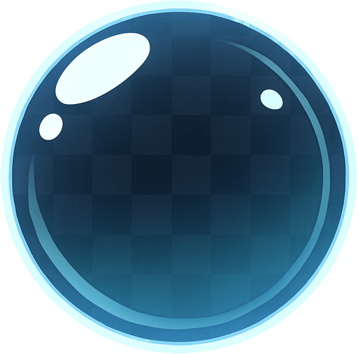 A Transparent bubble.
In-Game asset.  High contrast.  No shadows. 2D
