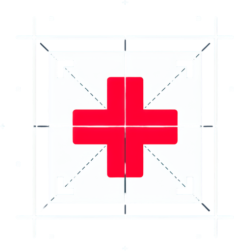 square box viewed from above. White with a large Red Cross 

Single Game Texture. In-Game asset. 2d. Blank background. High contrast. No shadows.
