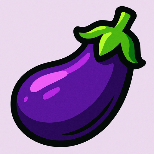 eggplant,purple.
In-Game asset.  2d.  High contrast.  No shadows