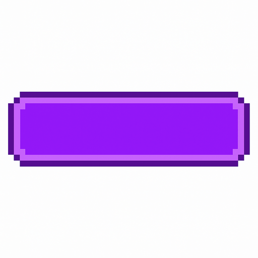 800x180 pixel art horizontal bar, fully rounded corners, vibrant purple color, 8-bit arcade UI style, clean and minimal, no background.
In-Game asset.  2d.  High contrast.  No shadows