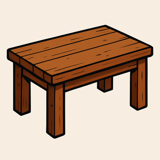 Do flat empty table.
In-Game asset.  2d.  High contrast.  No shadows