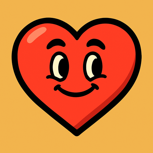 cartoon heart.
In-Game asset.  2d.  High contrast.  No shadows