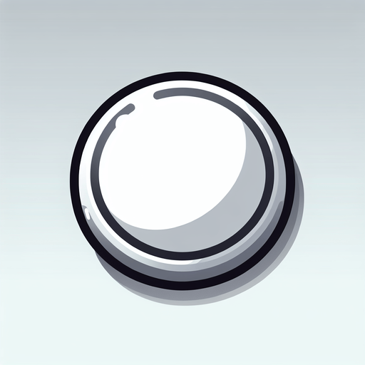 White circular button with simple single super wide gray indented circle at the outside of the button.
Single Game Texture. In-Game asset. 2d. Blank background. High contrast. No shadows.