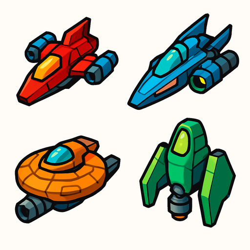 Naves especiales.
In-Game asset.  2d.  High contrast.  No shadows