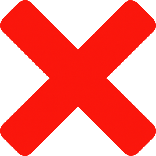 Red X.
In-Game asset.  2d.  High contrast.  No shadows